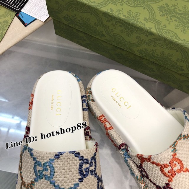 gucci古馳新色2022-Gucci/Summer最新限量厚底拖鞋 dx3199